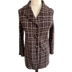 Worthington Knit Plaid Style Blazer Jacket Small